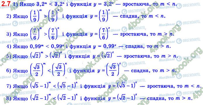 ГДЗ Алгебра 11 клас сторінка 2.7